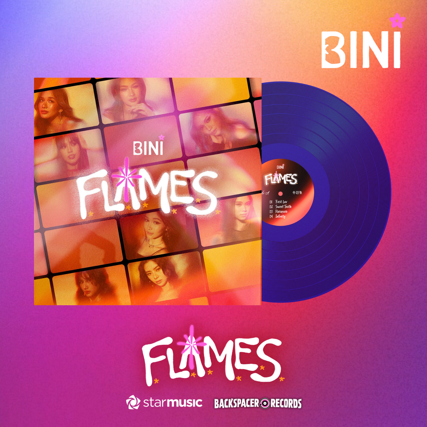 BINI - FLAMES LP (Translucent Blue)