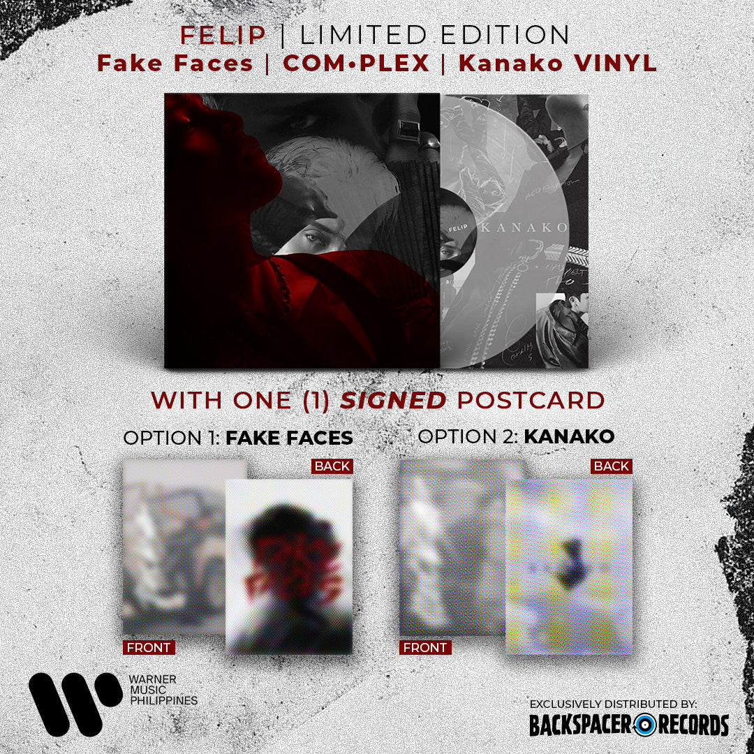 Limited Edition with Signed Postcard - FELIP - Fake Faces | COM•PLEX | Kanako LP (Warner Music Philippines)