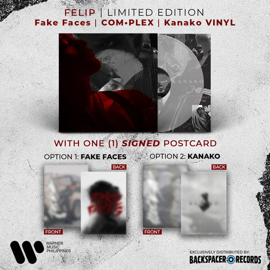 Limited Edition with Signed Postcard - FELIP - Fake Faces | COM•PLEX | Kanako LP (Warner Music Philippines)