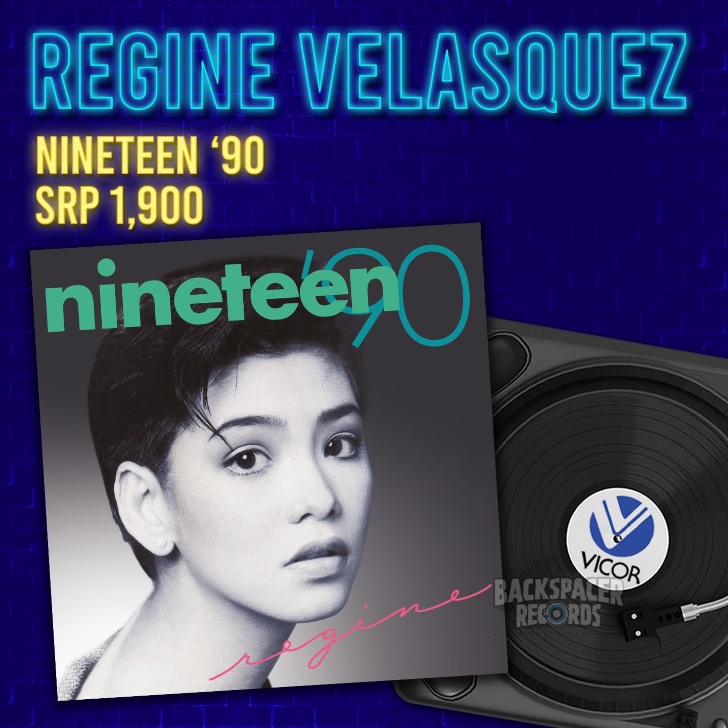 Regine Velasquez - Nineteen 90 LP (Vicor Reissue) SIGNED