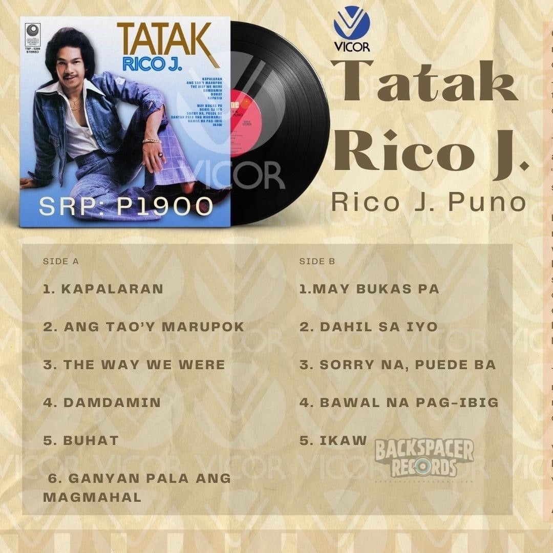 Rico J. Puno - Tatak Rico J. LP (Vicor Reissue)